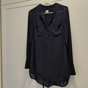 Long Line Silky Blouse